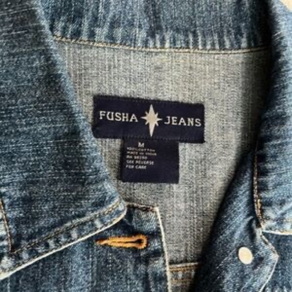 Embroidered Blue Denim Jacket - Women's Casual Coat - Picture 2 of 3